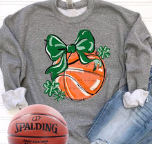 Load image into Gallery viewer, Play Ball Basketball Bow With Flower DROPDOWN TRANSFER BIA
