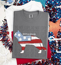 Load image into Gallery viewer, Patriotic Dog Designs White Text SWD MAY DROPDOWN TRANSFER
