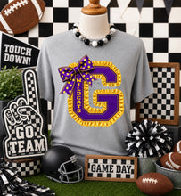 Load image into Gallery viewer, Ruffle G Wildcats Bow TRANSFER ET AUG 26
