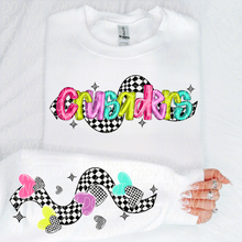 Load image into Gallery viewer, Bright Checkered Mascot With Sleeve Option DTF TRANSFER CSD
