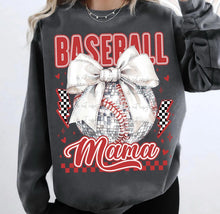 Load image into Gallery viewer, Baseball Mama Silver Glitter Ball Checkered TRANSFER
