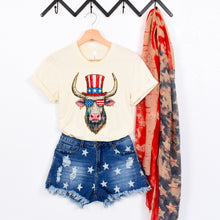 Load image into Gallery viewer, 4th Of July Highland Cow Flag Sunglasses TRANSFER SDD MAY
