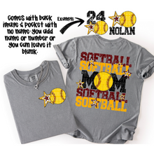 Load image into Gallery viewer, Softball Mom Customizable DROPDOWN With Pocket TRANSFER SDD AUGUST
