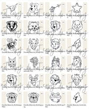 Load image into Gallery viewer, Doodle Single Color Mascots Dropdown TRANSFER
