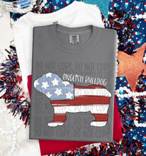 Load image into Gallery viewer, Patriotic Dog Designs White Text SWD MAY DROPDOWN TRANSFER
