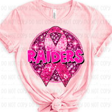 Load image into Gallery viewer, Breast Cancer Glitter Circle Mascot DROPDOWN TRANSFER
