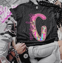 Load image into Gallery viewer, Rainbow Leopard Single Letter Mascot Dropdown TRANSFER CAP APR
