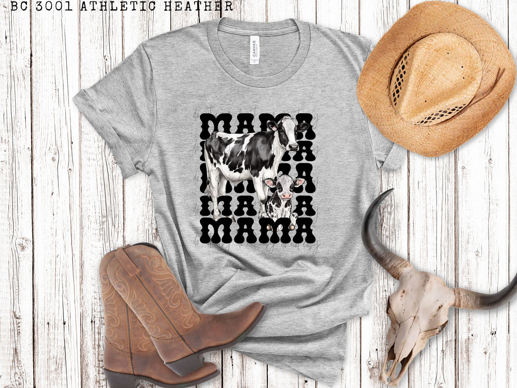 Mama Cow Stacked Blk TRANSFER