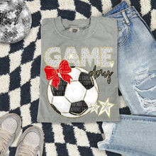 Load image into Gallery viewer, Dalmatian Game Day Soccer With Bow DROPDOWN TRANSFER CAP FEB
