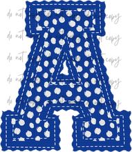 Load image into Gallery viewer, Letterman Stitch Alpha Customized DROPDOWN DTF TRANSFER BIA 26
