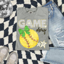 Load image into Gallery viewer, Dalmatian Game Day Softball With Bow DROPDOWN TRANSFER CAP FEB
