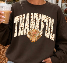 Load image into Gallery viewer, Thankful Cream Polka Dot Faux Embroidery Turkey DTF TRANSFER TUESDAY

