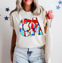 Load image into Gallery viewer, RWB Brushstroke Bow States (all 50 states available) TRANSFER CST MAY
