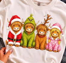 Load image into Gallery viewer, Christmas Costume Highland Cows TRANSFER ET AUG 26
