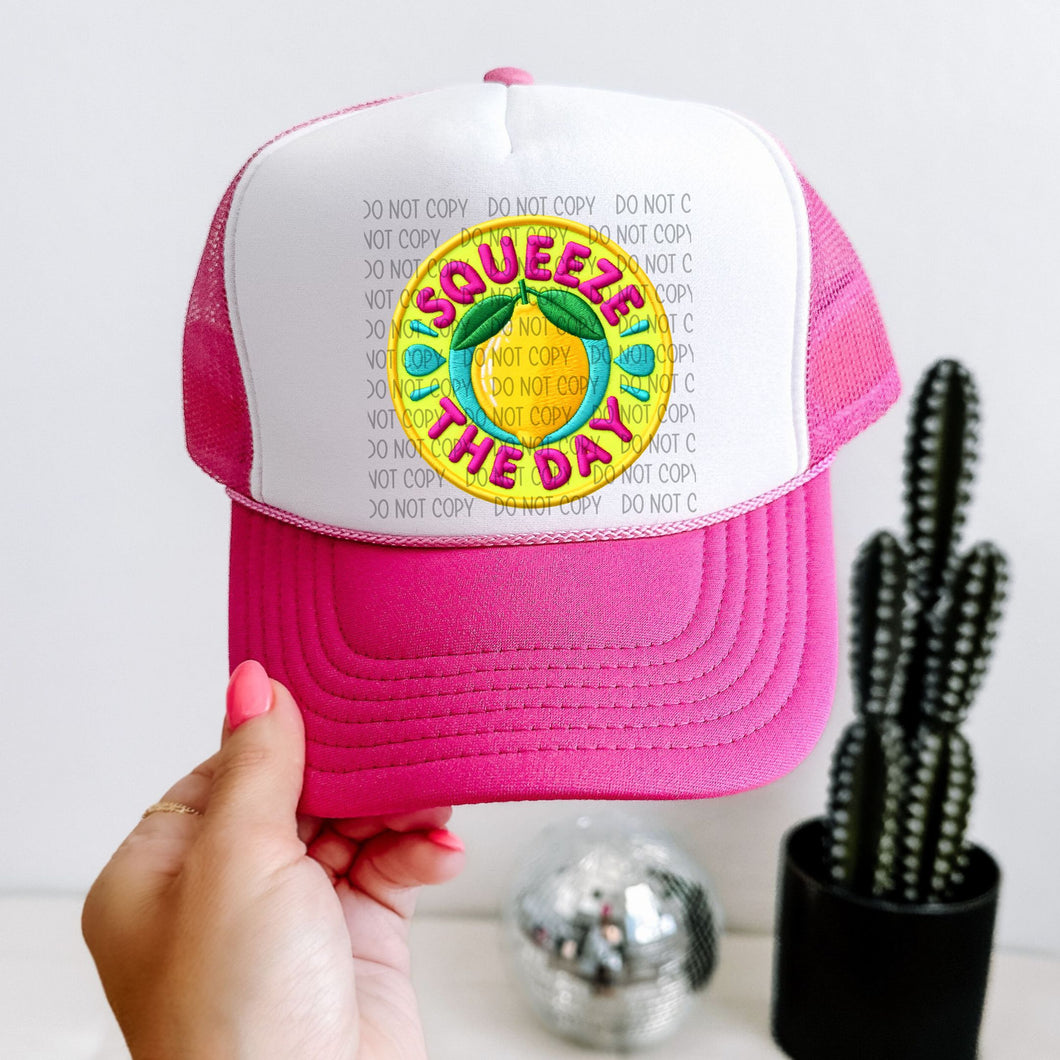 Squeeze the day - Faux Hat Patch 3-4” DTF TRANSFER - OSD