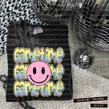 Load image into Gallery viewer, Rainbow Checker Pink Happy Stacked Mascots Dropdown TRANSFER CAP JUNE 25
