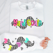 Load image into Gallery viewer, Bright Checkered Mascot With Sleeve Option DTF TRANSFER CSD
