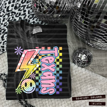 Load image into Gallery viewer, Sideways Rainbow Checker Bolt Happy Mascots Dropdown TRANSFER CAP JUNE
