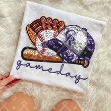 Load image into Gallery viewer, Gameday Sequin Baseball Hat Glove Teams Dropdown TRANSFER CCD INS
