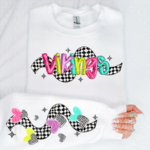 Load image into Gallery viewer, Bright Checkered Mascot With Sleeve Option DTF TRANSFER CSD
