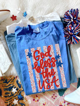 Load image into Gallery viewer, God Bless The USA Floral Stripes TRANSFER TCC ET MAR 26
