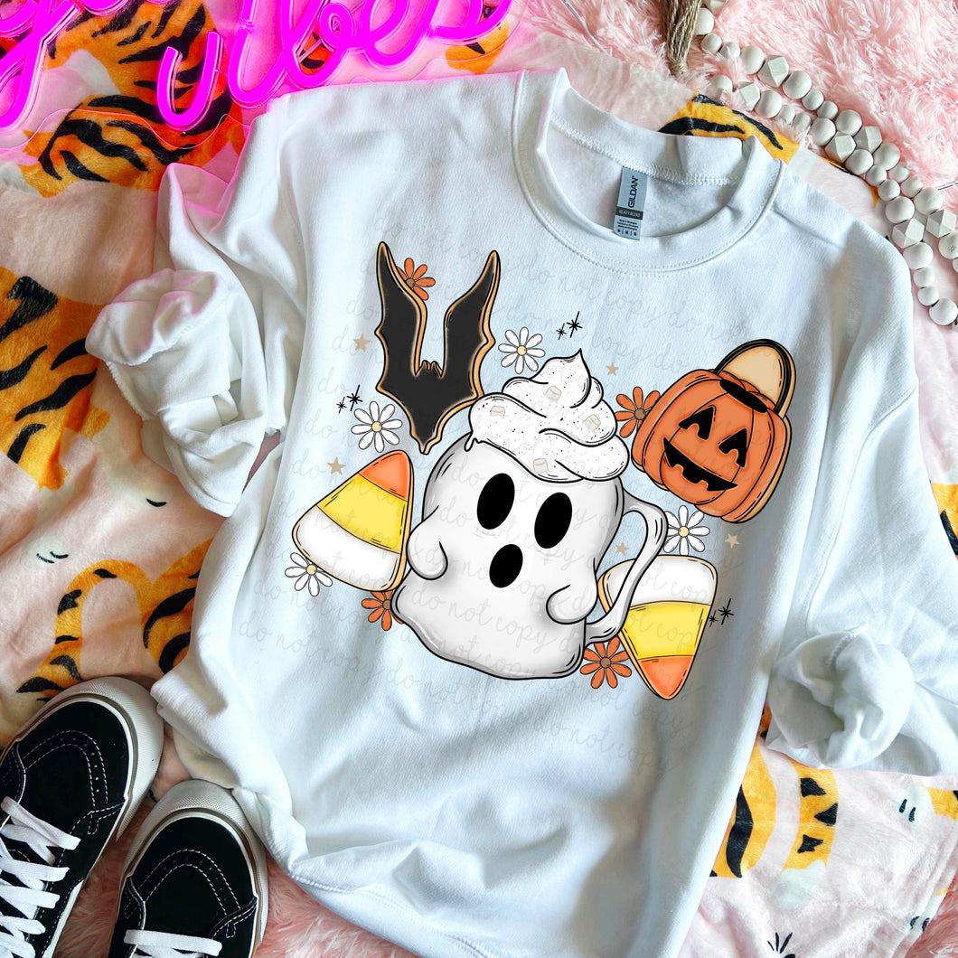 Ghost Mug Candy Corn Bats TRANSFER MOON AUG 24