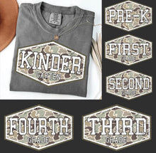Load image into Gallery viewer, Retro Camo Back To School Distressed Grades DROPDOWN TRANSFER ET JUNE 26
