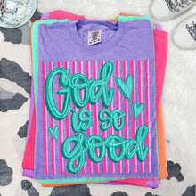 Load image into Gallery viewer, God Is Good Pink Stripes TRANSFER SWD APR 26
