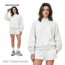 Load image into Gallery viewer, Women’s Blank Mock Neck Pullover &amp; Short Set 12 Colors
