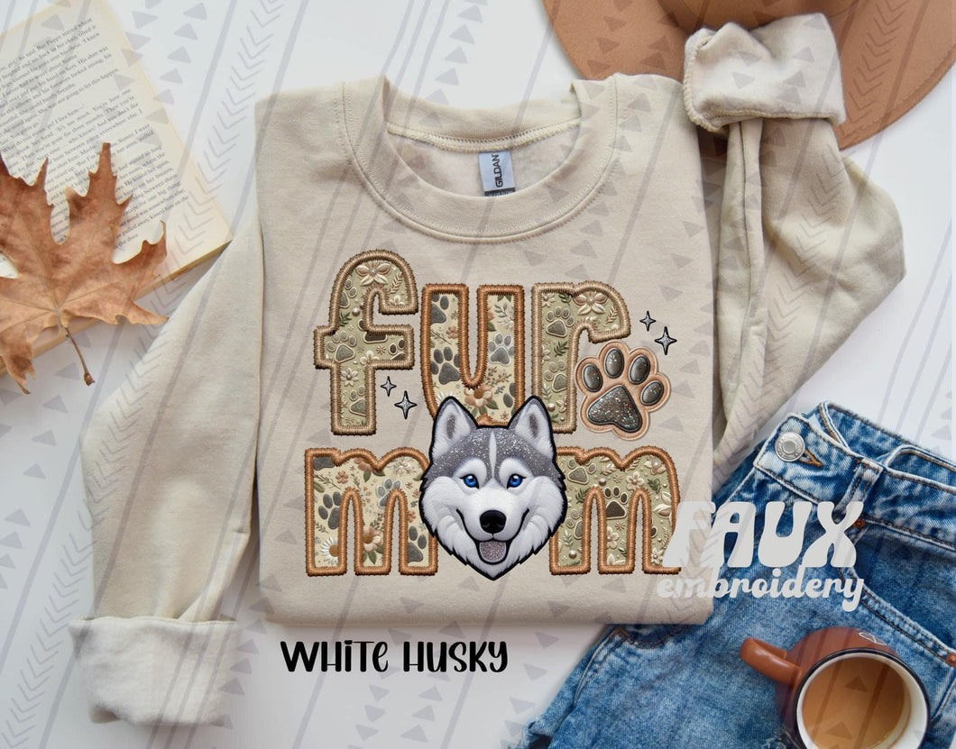 Fur Mom White Husky TRANSFER