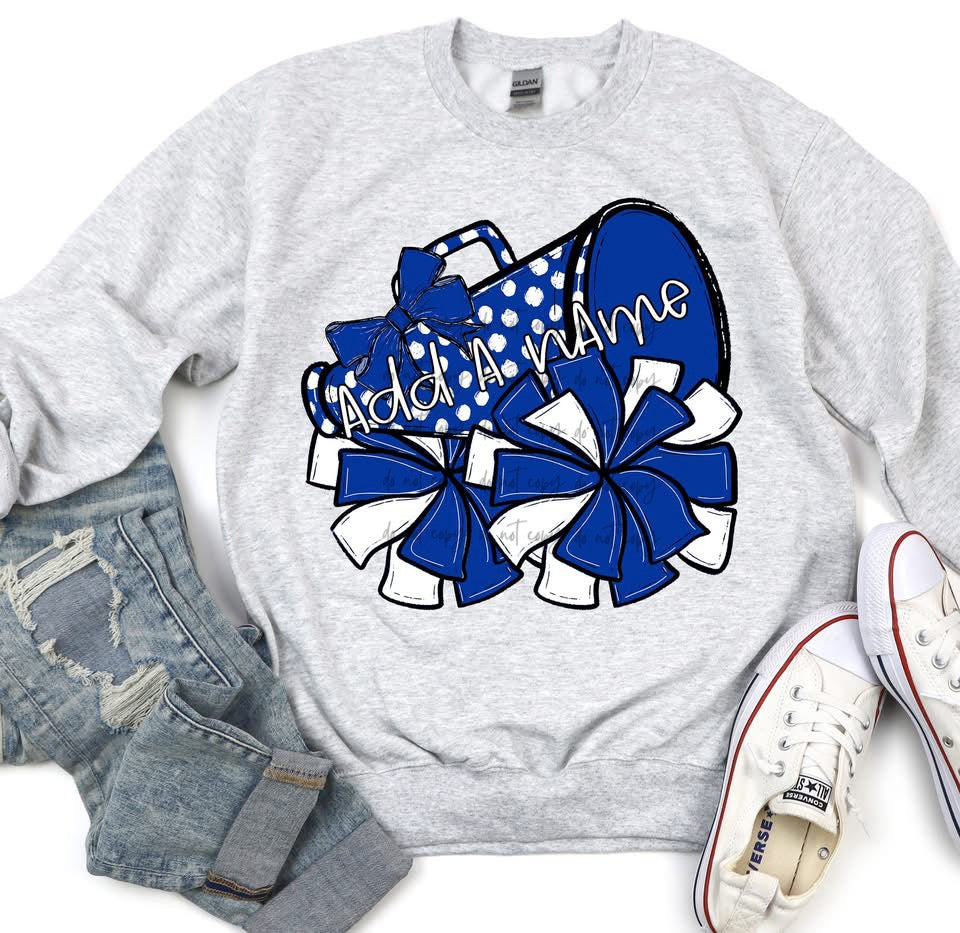 So Sporty Cheer Megaphone & Pom CUSTOMIZABLE DROPDOWN DTF Transfer
