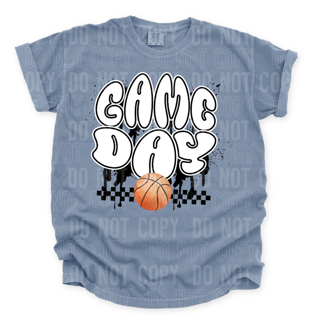 Game Day Bubble Letters Basketball TRANSFER SBB MAR