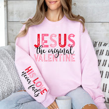 Load image into Gallery viewer, Jesus The Original Valentine Blk SLEEVE OPTION TRANSFER DWS
