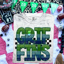 Load image into Gallery viewer, Blue Green Electric Check Mascot Dropdown TRANSFER CAP MAR
