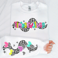 Load image into Gallery viewer, Bright Checkered Mascot With Sleeve Option DTF TRANSFER CSD
