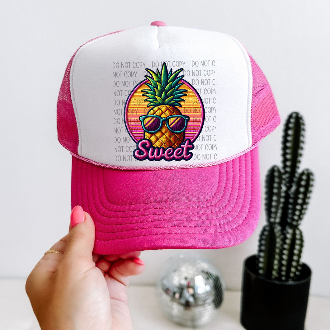 Pineapple Sweet - Faux Hat Patch 3-4” DTF TRANSFER - OSD