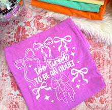 Load image into Gallery viewer, Too Tired To Be An Adult Bow Color Dropdown TRANSFER CSC SEPT 25
