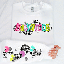 Load image into Gallery viewer, Bright Checkered Mascot With Sleeve Option DTF TRANSFER CSD
