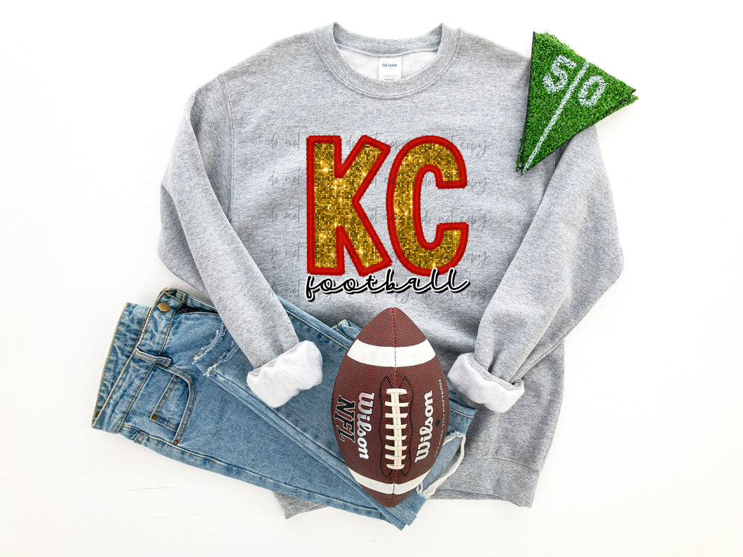 Kansas City Sequin Football Sweatshirt