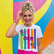 Load image into Gallery viewer, Rainbow Stripes Stars School Mascots DROPDOWN TRANSFER CAP MAY 26
