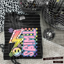 Load image into Gallery viewer, Sideways Rainbow Checker Bolt Happy Mascots Dropdown TRANSFER CAP JUNE
