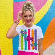 Load image into Gallery viewer, Rainbow Stripes Stars School Mascots DROPDOWN TRANSFER CAP MAY 26
