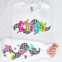 Load image into Gallery viewer, Bright Checkered Mascot With Sleeve Option DTF TRANSFER CSD
