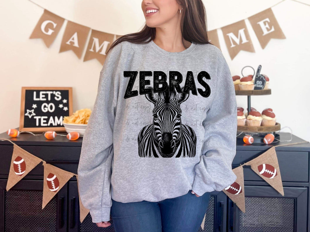 Zebras BW Mascot TRANSFER
