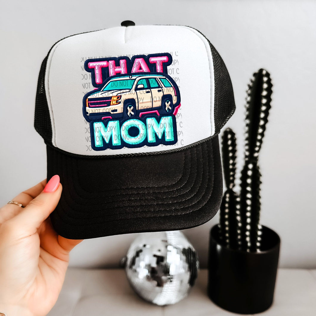 That White SUV Mom  - Faux Hat Patch 3-4” DTF TRANSFER - OSD