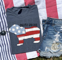 Load image into Gallery viewer, Patriotic Dog Designs Black Text SWD MAY DROPDOWN TRANSFER
