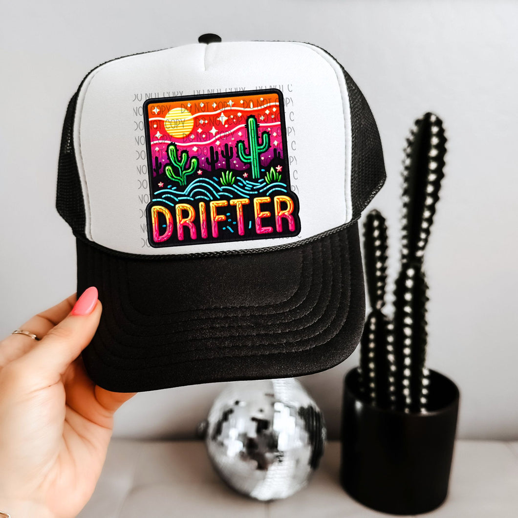 Drifter  - Faux Hat Patch 3-4” DTF TRANSFER - OSD