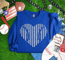 Load image into Gallery viewer, Polka Dot Baseball/Softball Stripe Hearts COLOR DROPDOWN TRANSFER ET APR 26

