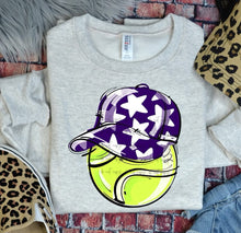 Load image into Gallery viewer, Play Ball Tennis Happy Face Hat DROPDOWN TRANSFER BIA
