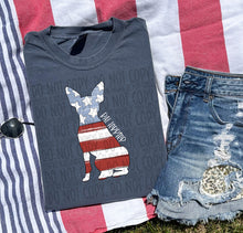 Load image into Gallery viewer, Patriotic Dog Designs White Text SWD MAY DROPDOWN TRANSFER
